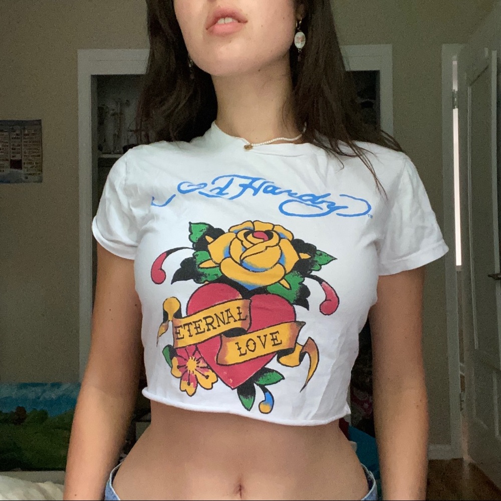 Dropped Ed hardy graphic tee